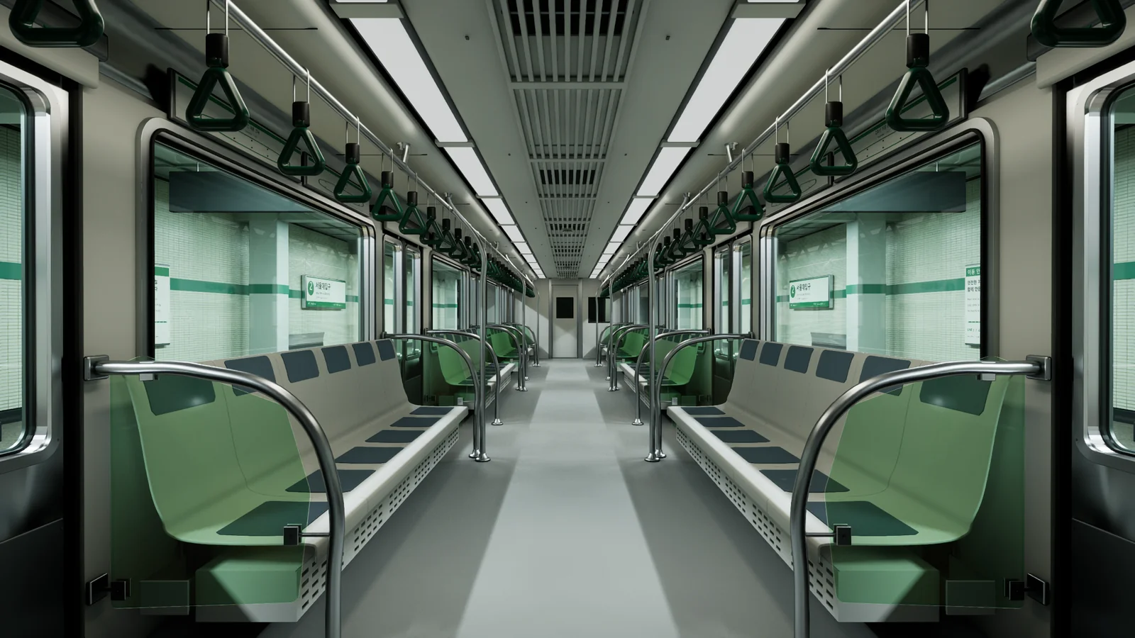 UNDERGLOW車内の通路と座席
